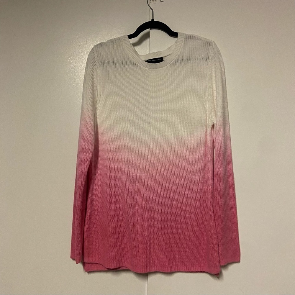 I-N-C Womens Ombre Pullover Cotton Ribbed Sweater Size XXL